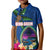 Guam Liberation Day 80th Anniversary Kid Polo Shirt Palm Tree and Seal Artwork Hibiscus Polynesian Pattern