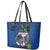 Guam Liberation Day 80th Anniversary Leather Tote Bag Palm Tree and Seal Artwork Hibiscus Polynesian Pattern