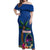 Guam Liberation Day 80th Anniversary Off Shoulder Maxi Dress Palm Tree and Seal Artwork Hibiscus Polynesian Pattern