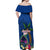 Guam Liberation Day 80th Anniversary Off Shoulder Maxi Dress Palm Tree and Seal Artwork Hibiscus Polynesian Pattern