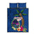 Guam Liberation Day 80th Anniversary Quilt Bed Set Palm Tree and Seal Artwork Hibiscus Polynesian Pattern