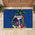 Guam Liberation Day 80th Anniversary Rubber Doormat Palm Tree and Seal Artwork Hibiscus Polynesian Pattern