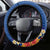 Guam Liberation Day 80th Anniversary Steering Wheel Cover Palm Tree and Seal Artwork Hibiscus Polynesian Pattern