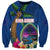 Guam Liberation Day 80th Anniversary Sweatshirt Palm Tree and Seal Artwork Hibiscus Polynesian Pattern