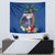 Guam Liberation Day 80th Anniversary Tapestry Palm Tree and Seal Artwork Hibiscus Polynesian Pattern