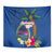 Guam Liberation Day 80th Anniversary Tapestry Palm Tree and Seal Artwork Hibiscus Polynesian Pattern