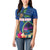 Guam Liberation Day 80th Anniversary Women Polo Shirt Palm Tree and Seal Artwork Hibiscus Polynesian Pattern