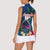 Guam Liberation Day 80th Anniversary Women Sleeveless Polo Shirt Palm Tree and Seal Artwork Hibiscus Polynesian Pattern