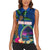 Guam Liberation Day 80th Anniversary Women Sleeveless Polo Shirt Palm Tree and Seal Artwork Hibiscus Polynesian Pattern