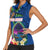 Guam Liberation Day 80th Anniversary Women Sleeveless Polo Shirt Palm Tree and Seal Artwork Hibiscus Polynesian Pattern