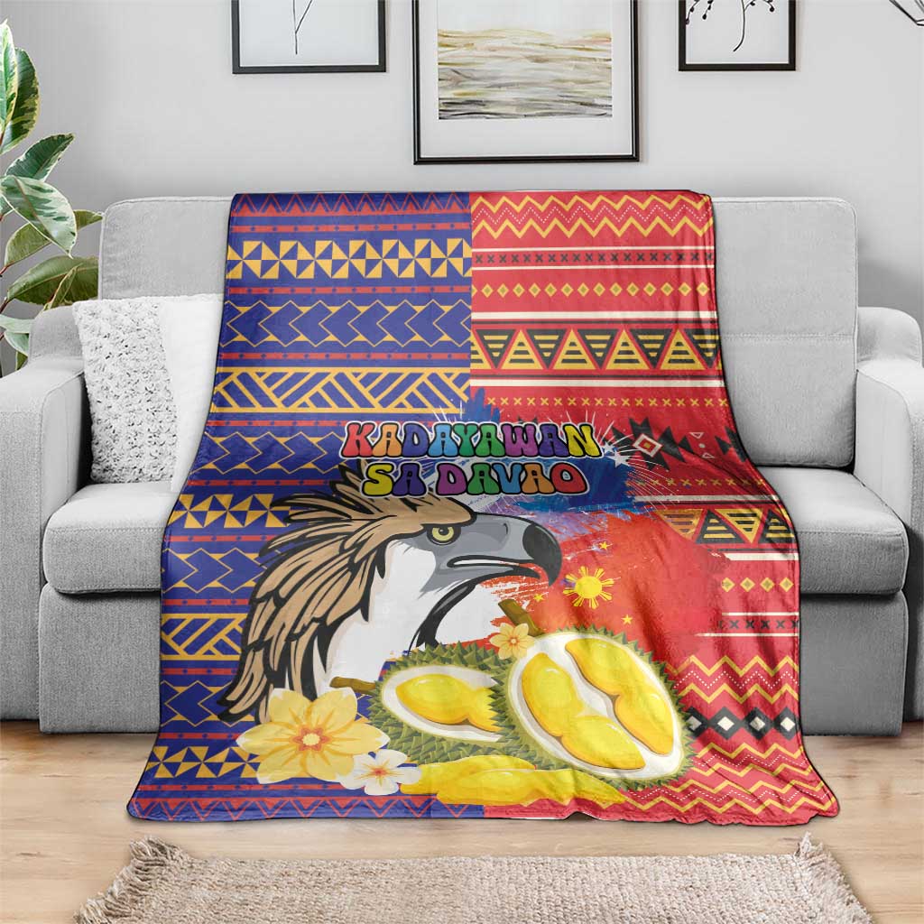 Philippines Kadayawan Blanket Filipino Eagle Durian with Polynesian and Igorots Pattern