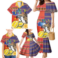 Philippines Kadayawan Family Matching Mermaid Dress and Hawaiian Shirt Filipino Eagle Durian with Polynesian and Igorots Pattern