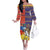 Philippines Kadayawan Family Matching Off The Shoulder Long Sleeve Dress and Hawaiian Shirt Filipino Eagle Durian with Polynesian and Igorots Pattern