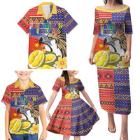 Philippines Kadayawan Family Matching Puletasi and Hawaiian Shirt Filipino Eagle Durian with Polynesian and Igorots Pattern