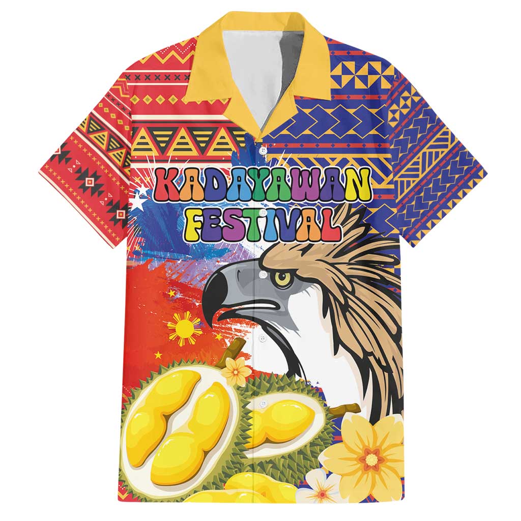 Philippines Kadayawan Hawaiian Shirt Filipino Eagle Durian with Polynesian and Igorots Pattern