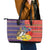 Philippines Kadayawan Leather Tote Bag Filipino Eagle Durian with Polynesian and Igorots Pattern