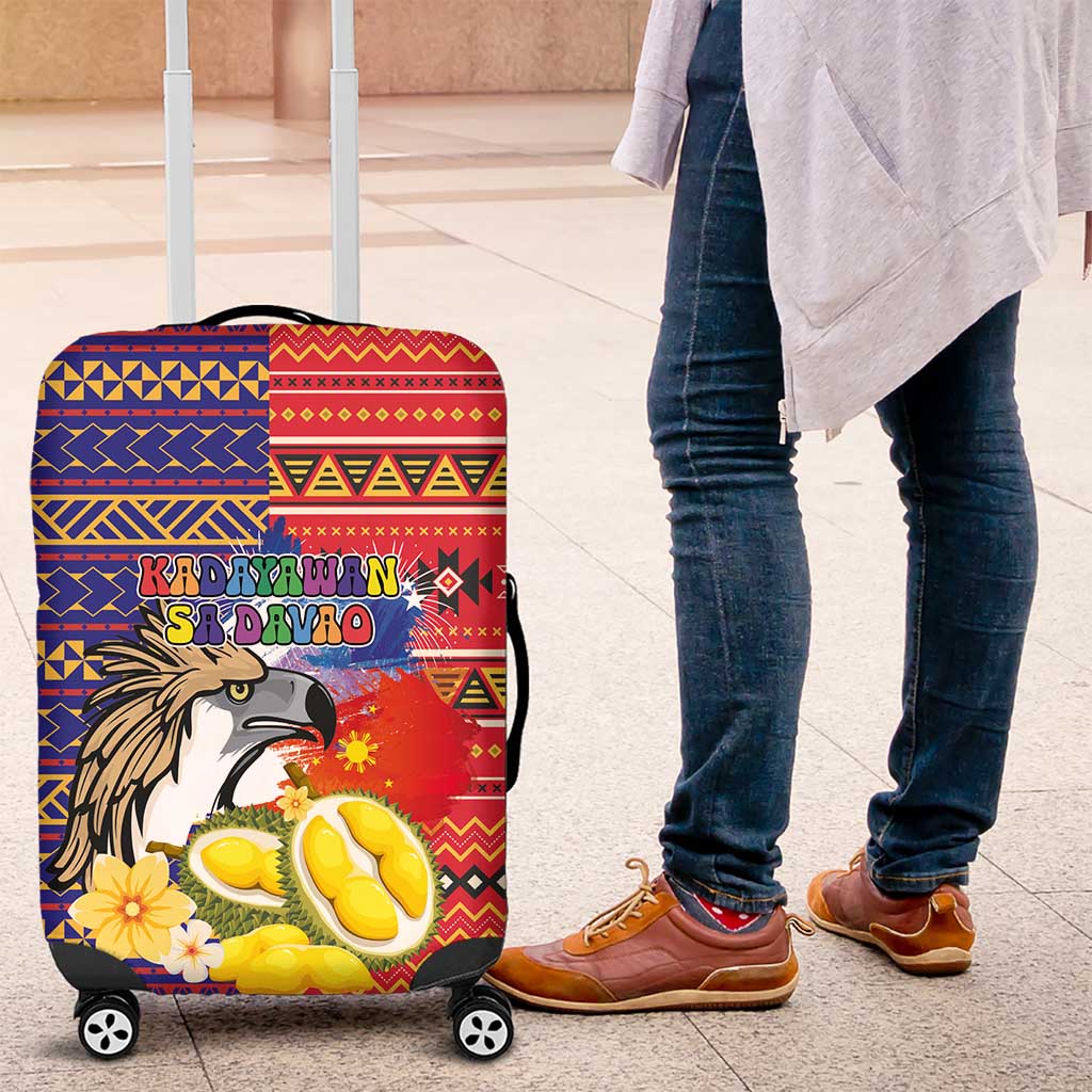 Philippines Kadayawan Luggage Cover Filipino Eagle Durian with Polynesian and Igorots Pattern