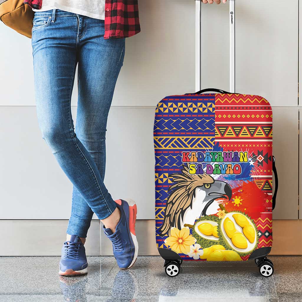 Philippines Kadayawan Luggage Cover Filipino Eagle Durian with Polynesian and Igorots Pattern
