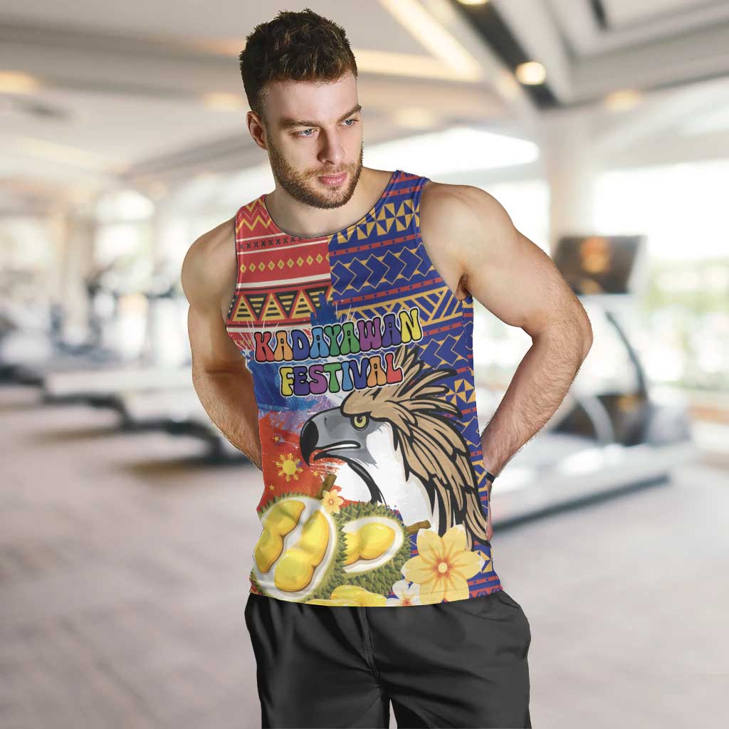 Philippines Kadayawan Men Tank Top Filipino Eagle Durian with Polynesian and Igorots Pattern