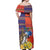 Philippines Kadayawan Off Shoulder Maxi Dress Filipino Eagle Durian with Polynesian and Igorots Pattern