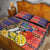 Philippines Kadayawan Quilt Bed Set Filipino Eagle Durian with Polynesian and Igorots Pattern