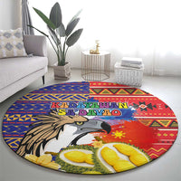 Philippines Kadayawan Round Carpet Filipino Eagle Durian with Polynesian and Igorots Pattern