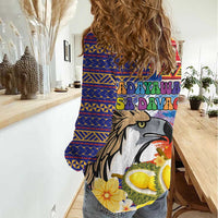 Philippines Kadayawan Women Casual Shirt Filipino Eagle Durian with Polynesian and Igorots Pattern