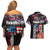 Hawaii Statehood Day Couples Matching Off Shoulder Short Dress and Hawaiian Shirt 50th state of the United States Kakau Tattoos and Hibiscus Grunge - Polynesian Pride