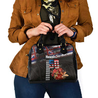 Hawaii Statehood Day Shoulder Handbag 50th state of the United States Kakau Tattoos and Hibiscus Grunge - Polynesian Pride