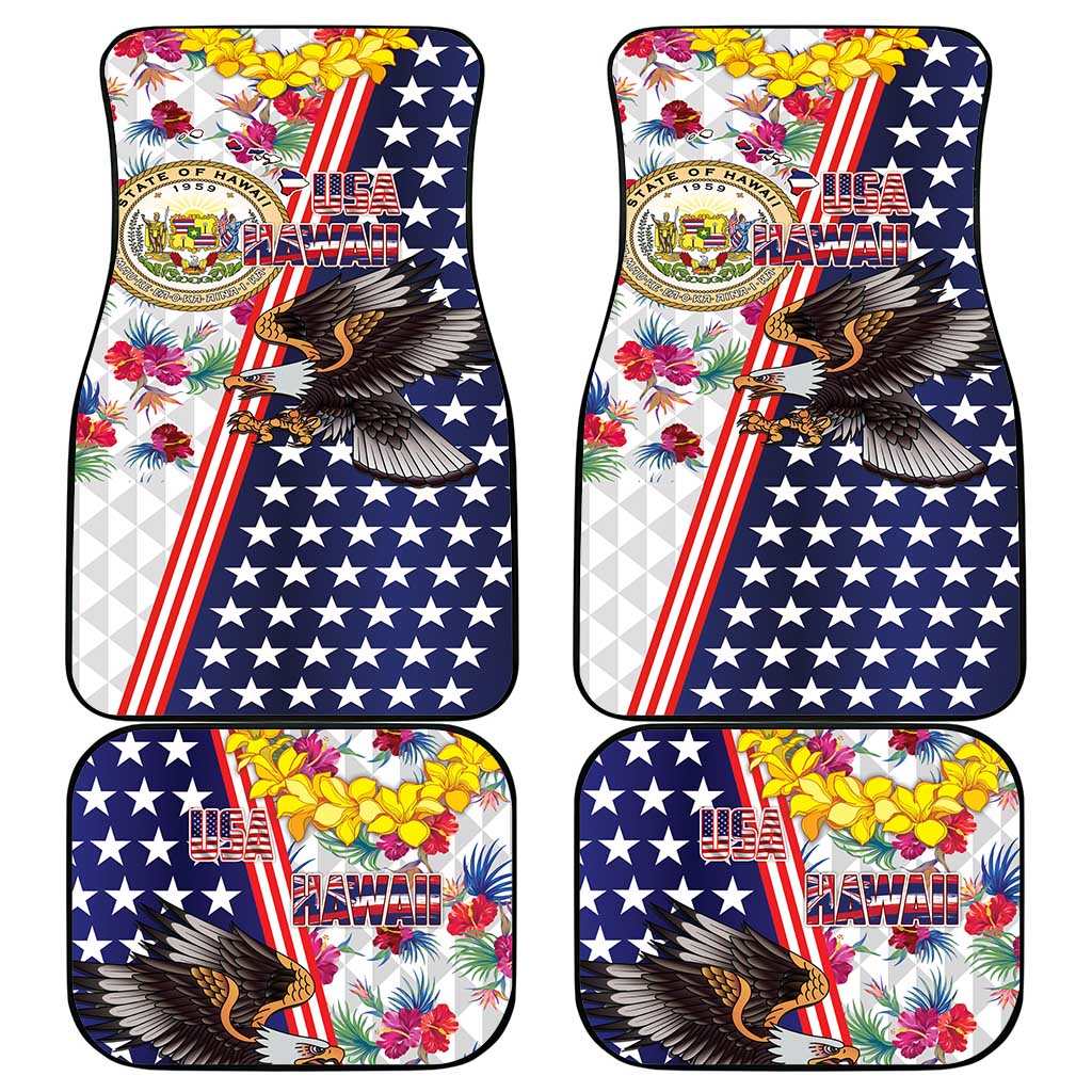 Hawaii and United States Together Car Mats Seal of Hawaii and Bald Eagle - Polynesian Pride