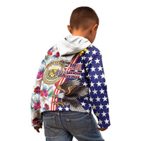 Hawaii and United States Together Kid Hoodie Seal of Hawaii and Bald Eagle - Polynesian Pride