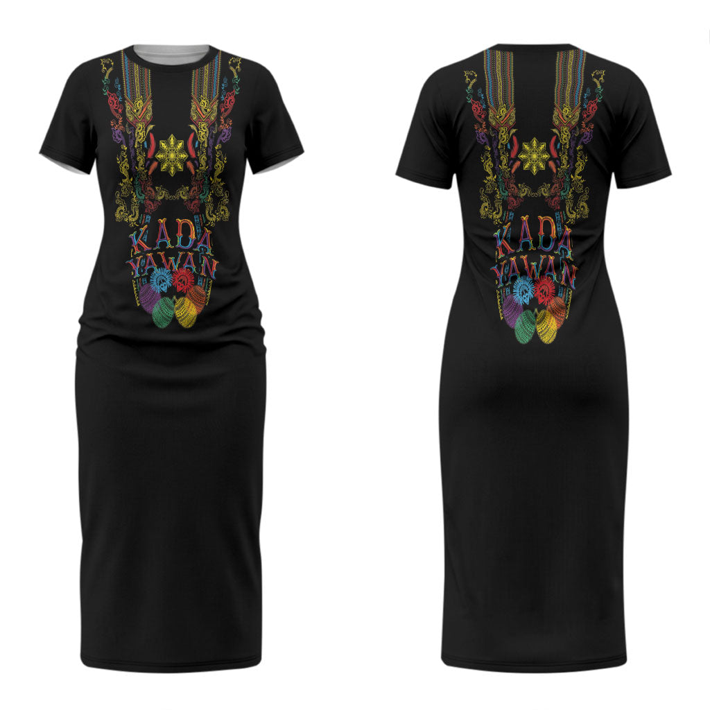 Philippines Kadayawan Festival Couples Matching Short Sleeve Bodycon Dress and Hawaiian Shirt Polynesian Tribal Art Barong Style LT03 - Polynesian Pride