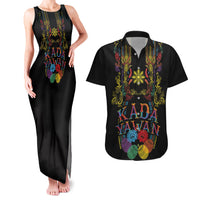 Philippines Kadayawan Festival Couples Matching Tank Maxi Dress and Hawaiian Shirt Polynesian Tribal Art Barong Style