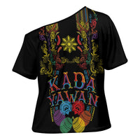 Philippines Kadayawan Festival Cross Shoulder Shirt Polynesian Tribal Art Barong Style
