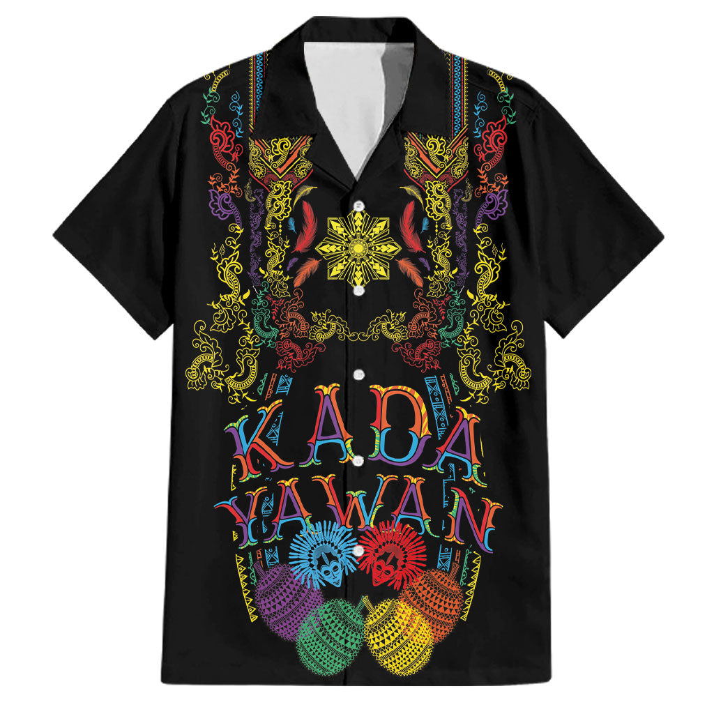 Philippines Kadayawan Festival Family Matching Off Shoulder Maxi Dress and Hawaiian Shirt Polynesian Tribal Art Barong Style