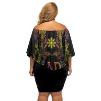 Philippines Kadayawan Festival Family Matching Off Shoulder Short Dress and Hawaiian Shirt Polynesian Tribal Art Barong Style
