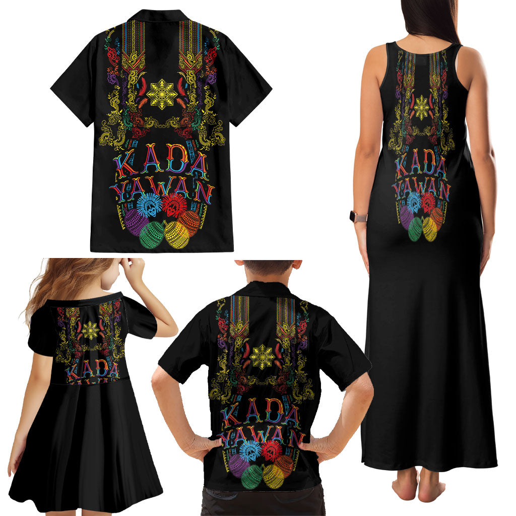 Philippines Kadayawan Festival Family Matching Tank Maxi Dress and Hawaiian Shirt Polynesian Tribal Art Barong Style