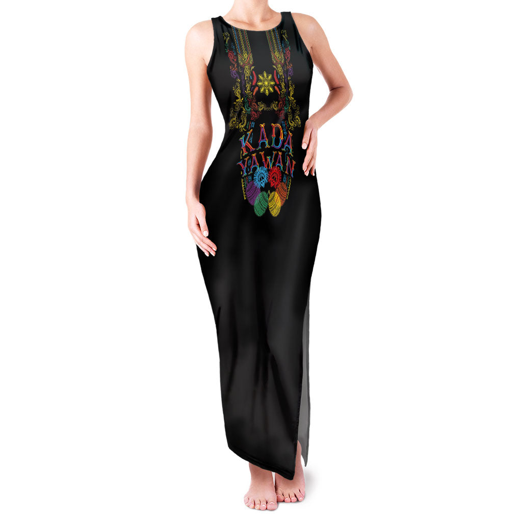 Philippines Kadayawan Festival Family Matching Tank Maxi Dress and Hawaiian Shirt Polynesian Tribal Art Barong Style