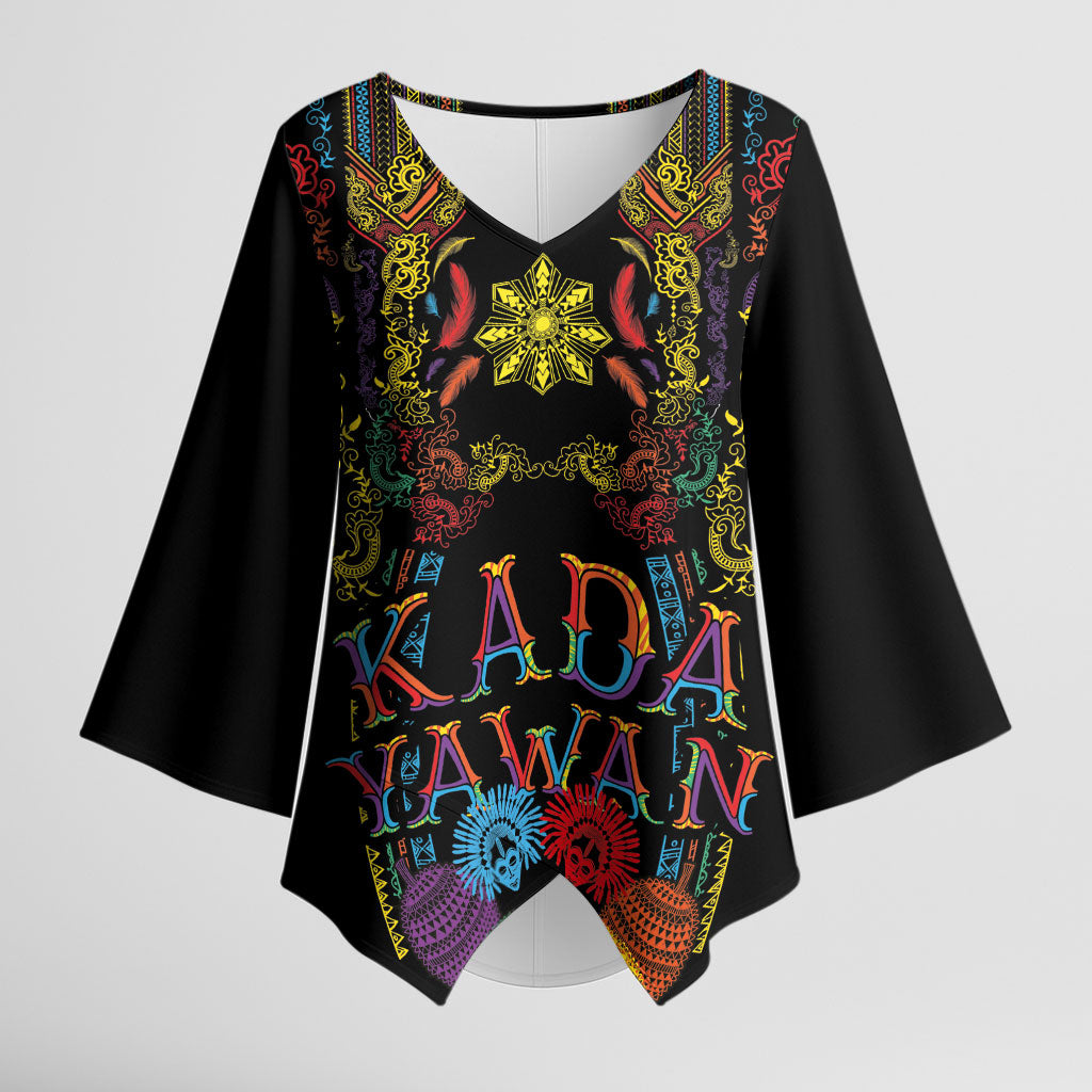 Philippines Kadayawan Festival Kimono Sleeve Blouse Polynesian Tribal Art Barong Style