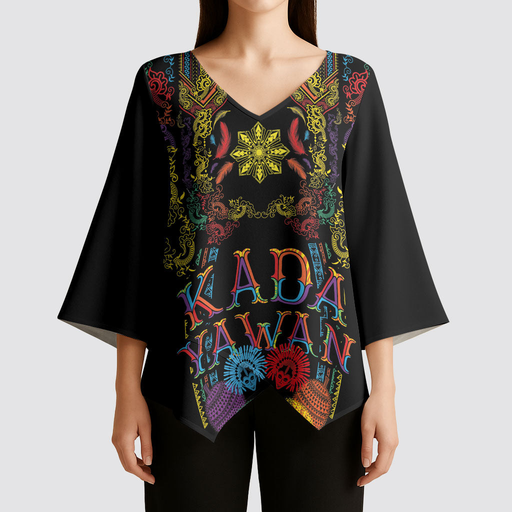 Philippines Kadayawan Festival Kimono Sleeve Blouse Polynesian Tribal Art Barong Style