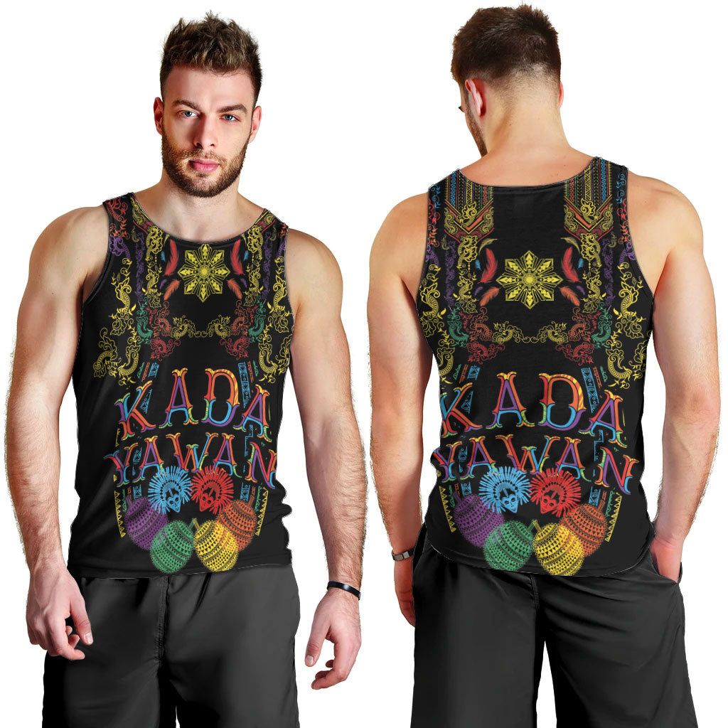 Philippines Kadayawan Festival Men Tank Top Polynesian Tribal Art Barong Style