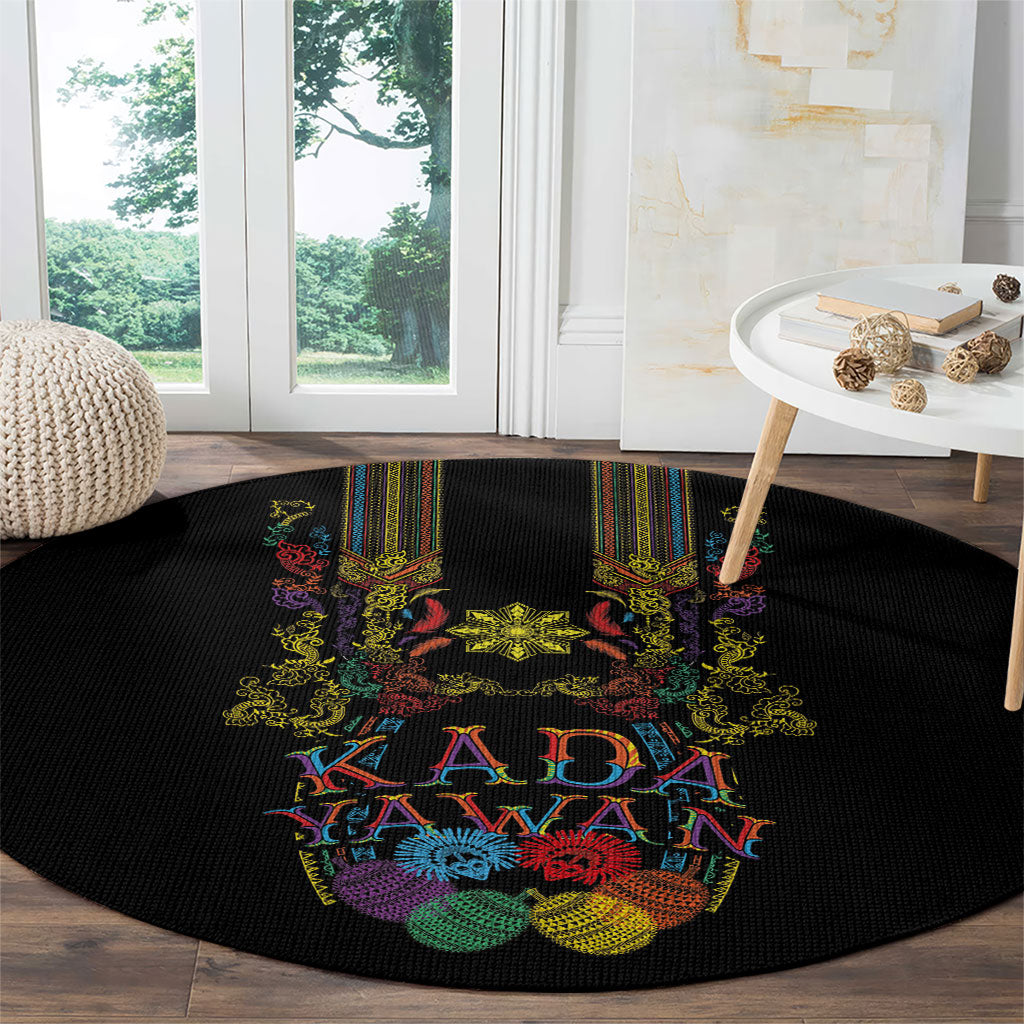 Philippines Kadayawan Festival Round Carpet Polynesian Tribal Art Barong Style