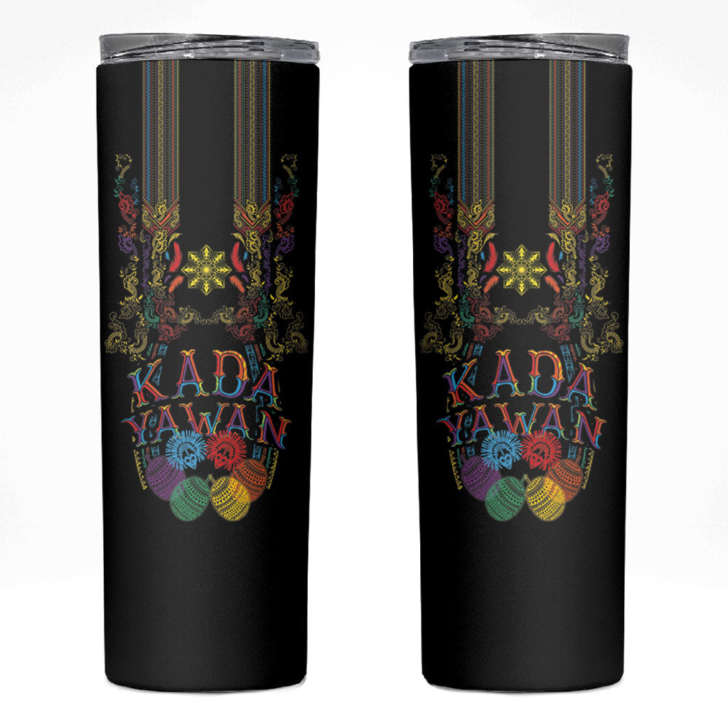 Philippines Kadayawan Festival Skinny Tumbler Polynesian Tribal Art Barong Style