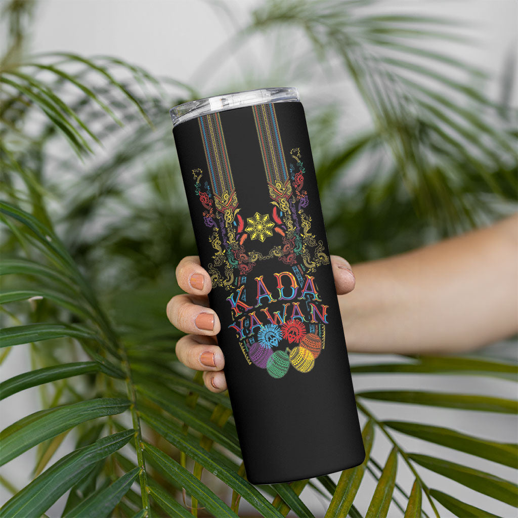 Philippines Kadayawan Festival Skinny Tumbler Polynesian Tribal Art Barong Style