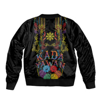 Philippines Kadayawan Festival Sleeve Zip Bomber Jacket Polynesian Tribal Art Barong Style