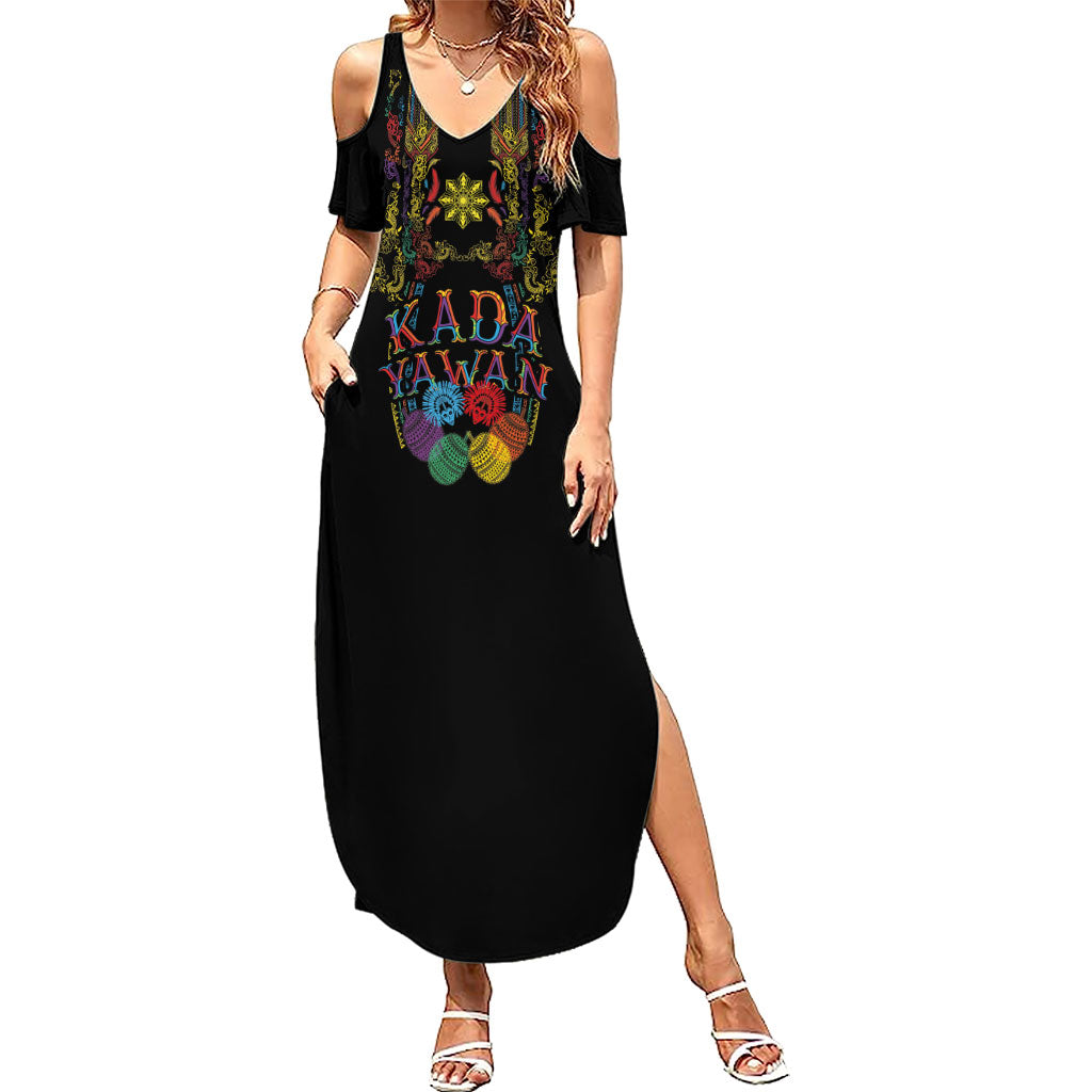 Philippines Kadayawan Festival Summer Maxi Dress Polynesian Tribal Art Barong Style