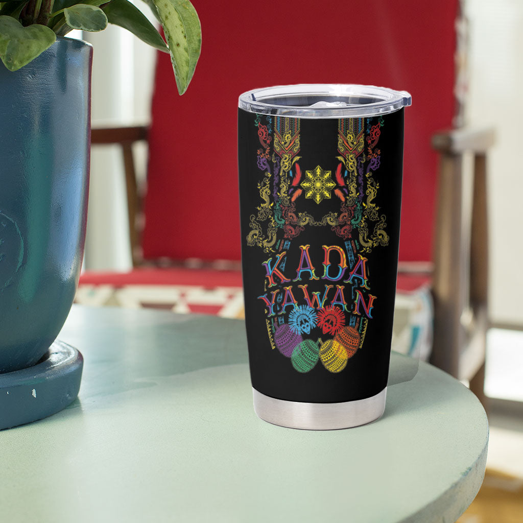 Philippines Kadayawan Festival Tumbler Cup Polynesian Tribal Art Barong Style