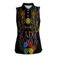 Philippines Kadayawan Festival Women Sleeveless Polo Shirt Polynesian Tribal Art Barong Style