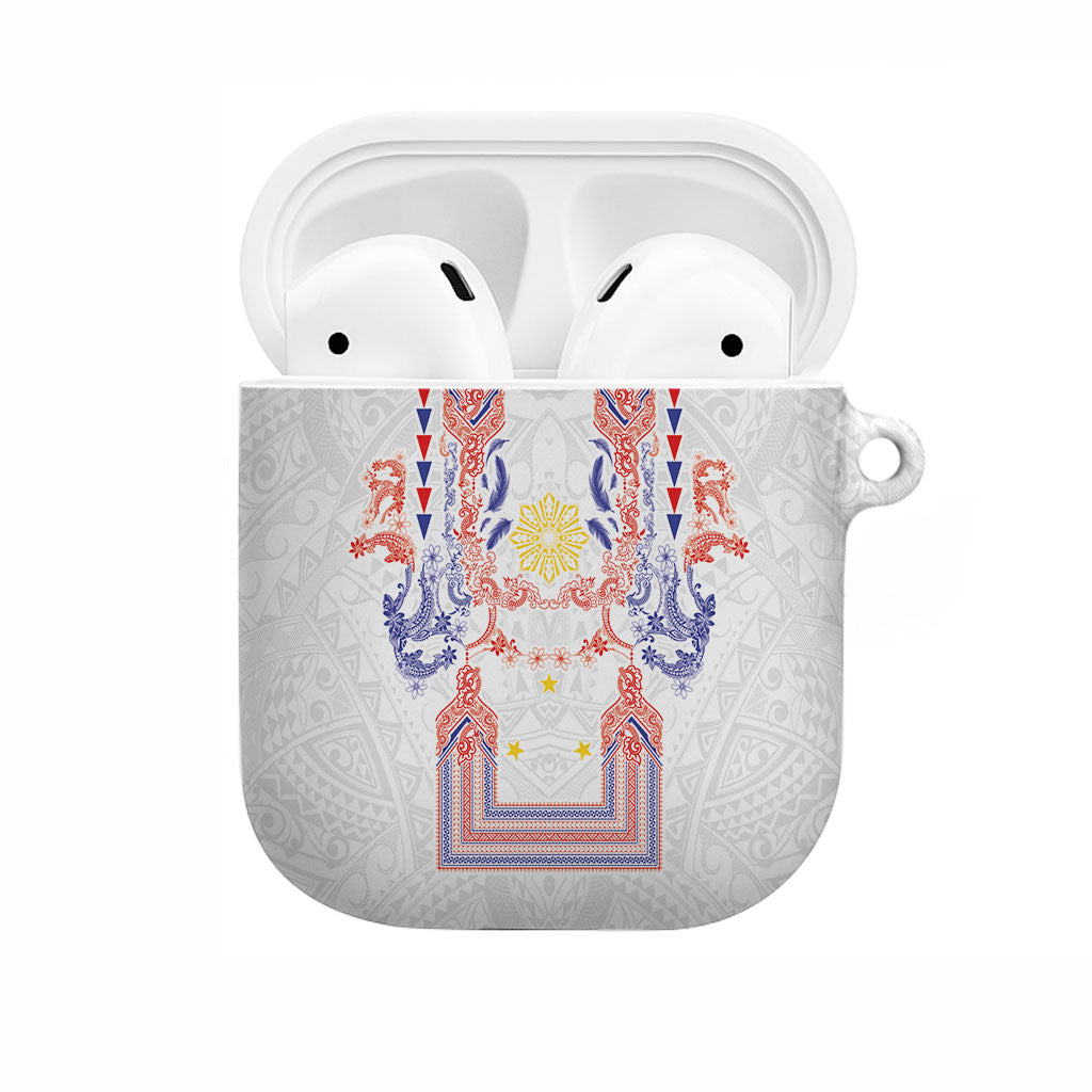 Philippines Barong Style AirPods Case Polynesian Kakau Art Tattoos with Tribal Filipino Sun