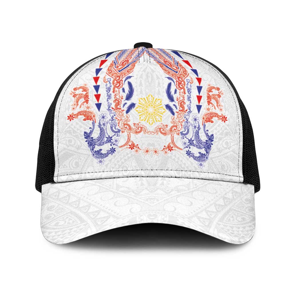 Philippines Barong Style Baseball Net Cap Polynesian Kakau Art Tattoos with Tribal Filipino Sun